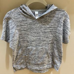Athleta girl gray hooded shirt size M/8-10